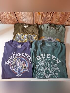 American Eagle Band Full Length Oversized Tee 4 Pack Bundle X-Small to Small